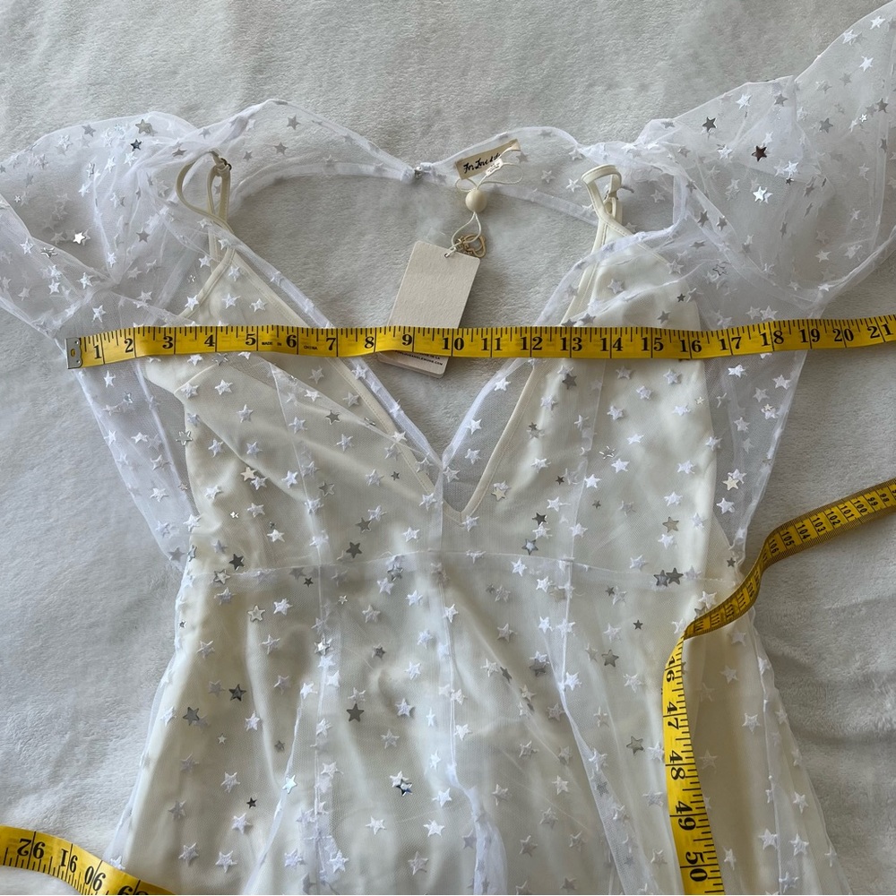 For Love & Lemons All That Glitters Maxi Dress in White NWT - Picture 8 of 9